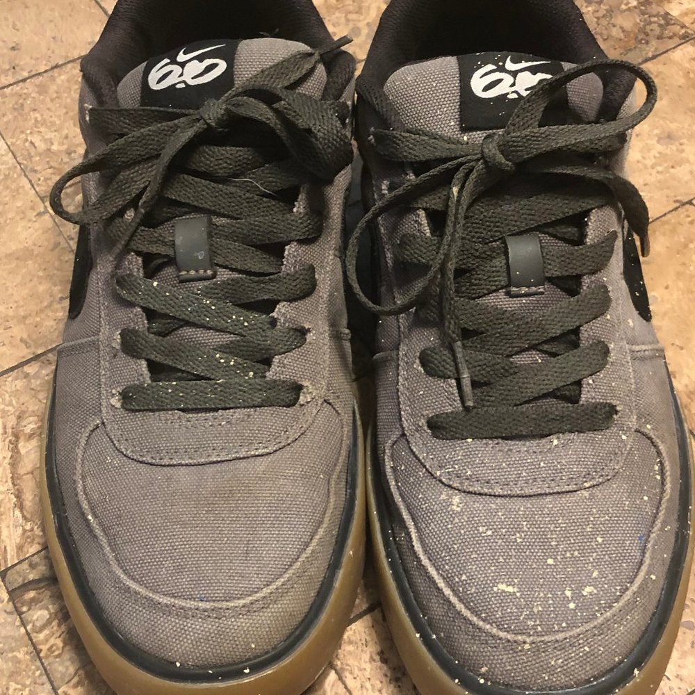 Mens Nike Canvas Lace-up Sneakers Basketball Skateboard 60s Gum-sole Beige Black